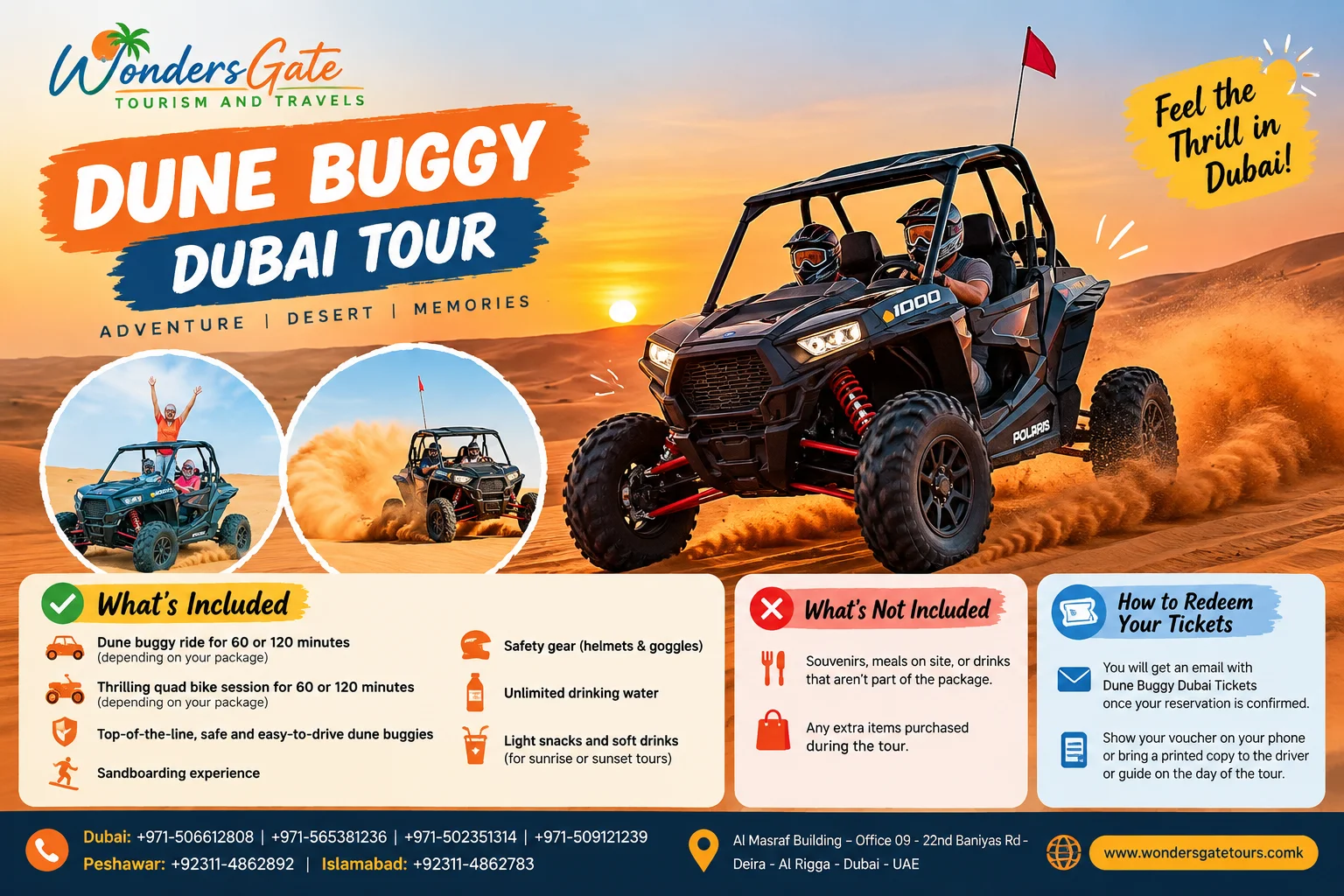 Dune Buggy Dubai Tour in the desert with Polaris buggy